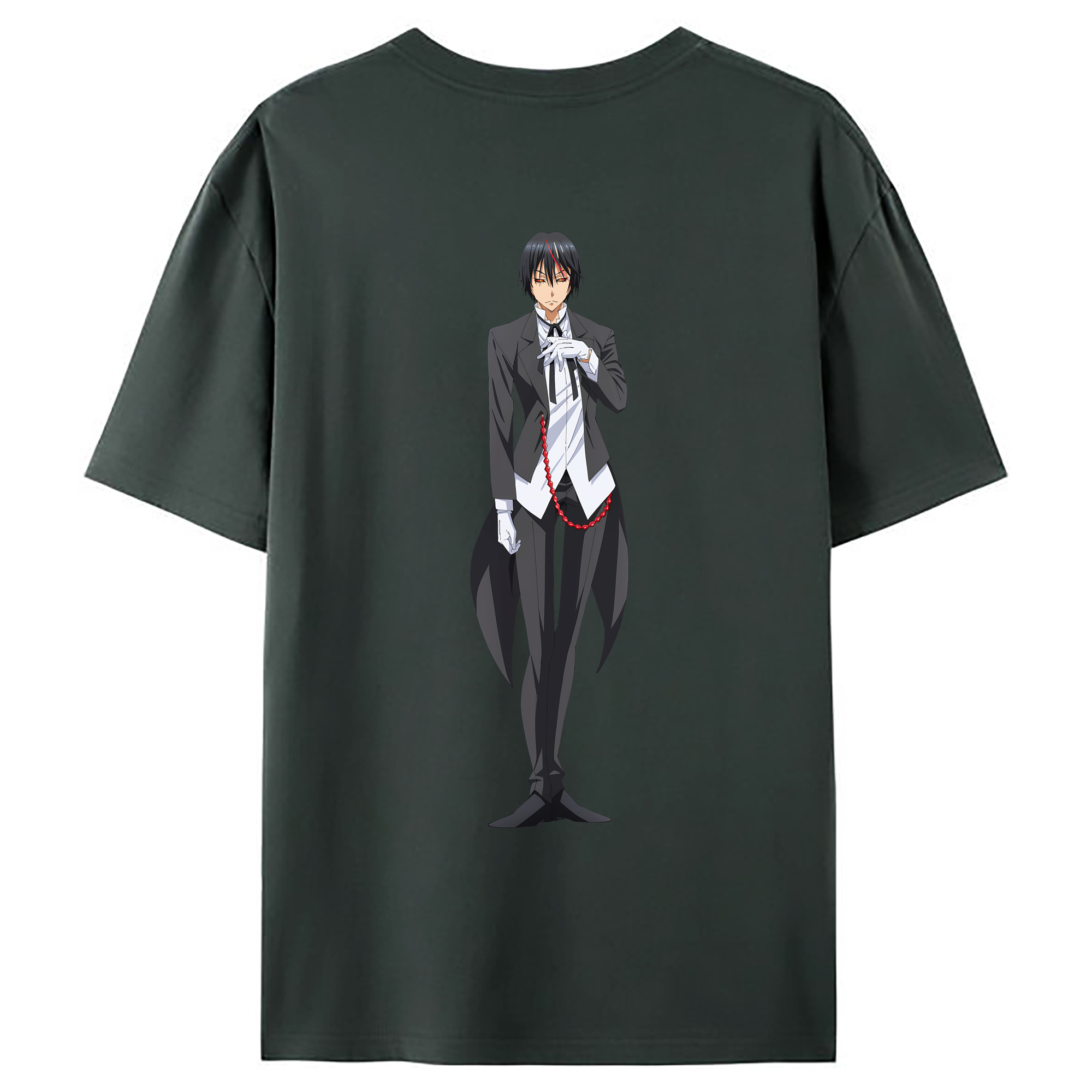 （画像用） 転スラ Regarding Reincarnated to Slime 綿100％ メンズ半袖Tシャツ（バックプリント） 通気性